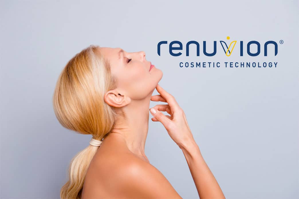 renuvion logo and woman